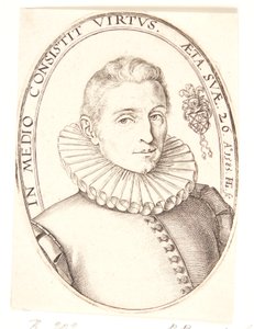 Porträtt av en ung man, vänd åt höger av Hendrick Goltzius