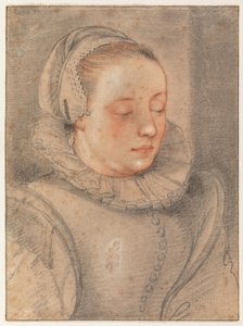 Porträtt av en ung kvinna av Hendrick Goltzius