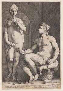 Pygmalion och Galatea av Hendrick Goltzius
