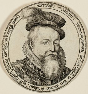 Robert Dudley, Earl of Leicester (1532-1588), engelsk adelsman, generalguvernör i Förenade provinserna 1585-87 av Hendrick Goltzius