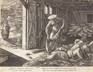 Rut och Boas på tröskplatsen av Hendrick Goltzius