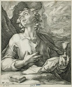 Sankt Johannes evangelisten av Hendrick Goltzius