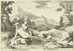 Salmakis och Hermafroditus av Hendrick Goltzius