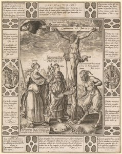 Satisfactio Christi, blad 3 ur serien "Allegorier över den kristna tron" av Hendrick Goltzius