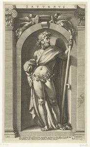 Saturnus Saturnus (titel på objekt) Åtta klassiska gudar (serietitel) av Hendrick Goltzius
