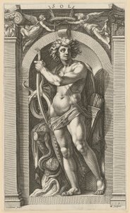 Sol, blad 5 ur serien "Åtta antika gudar" av Hendrick Goltzius