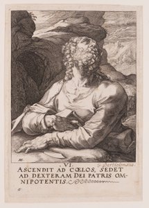 Bartolomeus, från Kristus, apostlarna och Paulus med trosbekännelsen av Hendrick Goltzius