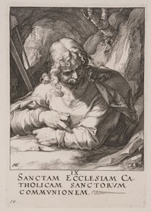 S:t Jakob den mindre, från Kristus, apostlarna och S:t Paulus med trosbekännelsen av Hendrick Goltzius
