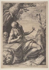 St Jerome av Hendrick Goltzius