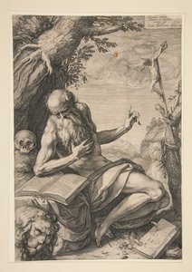 Sankt Hieronymus i öknen av Hendrick Goltzius