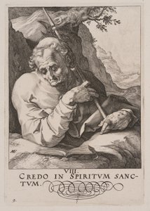 Matteus, från Kristus, apostlarna och Paulus med trosbekännelsen av Hendrick Goltzius
