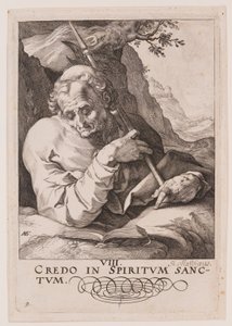 Matteus, från Kristus, apostlarna och Paulus med trosbekännelsen av Hendrick Goltzius
