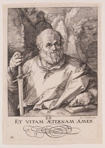 S:t Matthias, från Kristus, apostlarna och S:t Paulus med trosbekännelsen av Hendrick Goltzius