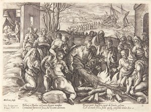 Sankt Paulus biten av huggormen av Hendrick Goltzius