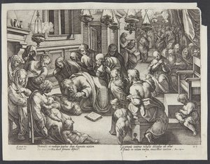 Den helige Paulus uppfostrade Eutykos av Hendrick Goltzius