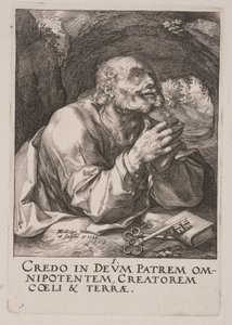 S:t Petrus, från Kristus, apostlarna och S:t Paulus med trosbekännelsen av Hendrick Goltzius