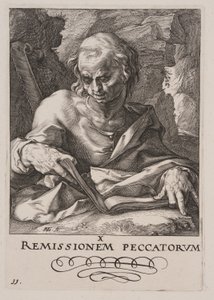 S:t Simon, från Kristus, apostlarna och S:t Paulus med trosbekännelsen av Hendrick Goltzius