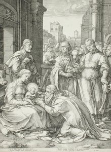 De tre vise männens tillbedjan av Hendrick Goltzius