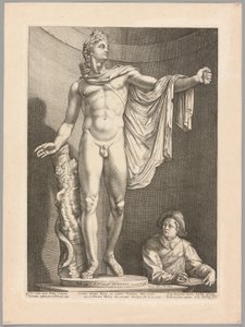 Apollo Belvedere, tallrik 3 från Three Famous Antique Sculptures av Hendrick Goltzius