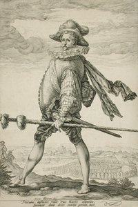 Infanteriets kapten marscherar åt vänster av Hendrick Goltzius