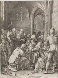 Omskärelsen, tallrik fyra från The Birth and Early Life of Christ av Hendrick Goltzius