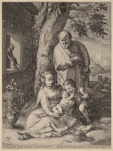Den heliga familjen med den unge Johannes Döparen av Hendrick Goltzius