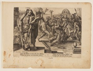 Den helige Matthias martyrdöd, från Kristi och apostlarnas martyrdöd av Hendrick Goltzius