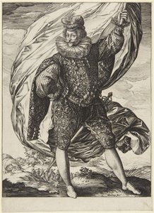 Fanföraren, vänd åt höger av Hendrick Goltzius
