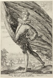 Fanbäraren, vänd till vänster av Hendrick Goltzius