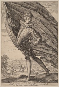 Flagbäraren, vänd åt vänster av Hendrick Goltzius