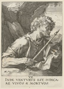 Thomas, blad 8 ur serien "Kristus, de tolv apostlarna och Paulus" av Hendrick Goltzius