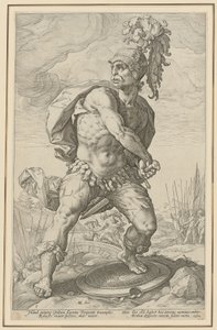 Titus Manlius Torquatus, blad 5 i serien ”Romerska hjältar” av Hendrick Goltzius