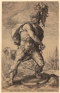 Titus Manlius Torquatus, blad 5 i serien ”Romerska hjältar” av Hendrick Goltzius