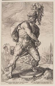 Titus Manlius Torquatus, från De romerska hjältarna av Hendrick Goltzius