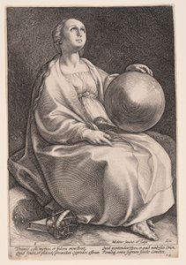 Urania, astronomins musa, från De nio musorna av Hendrick Goltzius