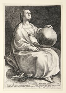 Urania, bild 9 ur serien ”De nio muserna” av Hendrick Goltzius