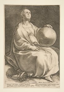 Urania, bild 9 ur serien ”De nio muserna” av Hendrick Goltzius