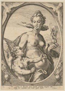 Venus och Amor, blad 2 ur serien "Bacchus, Venus och Ceres"