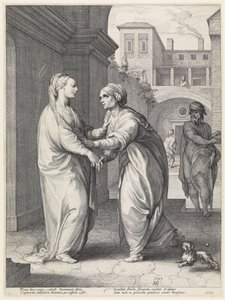 Besök, Maria och hennes kusin Elisabet av Hendrick Goltzius