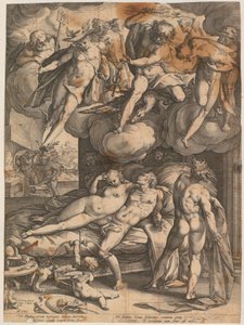 Vulkan överraskar Mars och Venus av Hendrick Goltzius