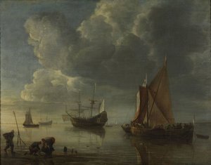 Ett lugnt hav, 1655-1657 av Hendrick Jacobsz. Dubbels