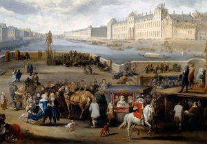Utsikt över Paris med Louvren, tagen från Henri IV-bron