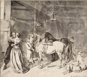 En kavaljer tar farväl av en dam, 1678 av Hendrick Verschuring