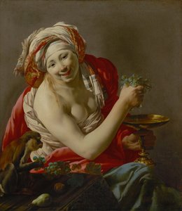 Bacchante med en apa av Hendrick ter Brugghen