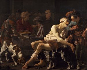 Den rike mannen och den fattige Lasarus av Hendrick ter Brugghen