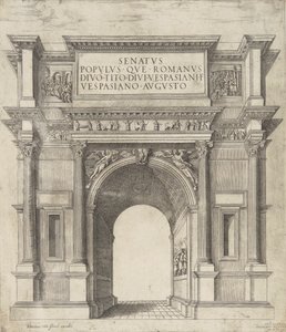 Senaten för folket i det romerska imperiet Titus, Vespasianus gud Vespasianus Augusts son av Hendrick van Schoel