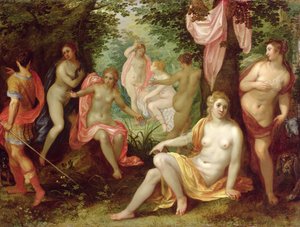 Diana and Acteon, 1608 (oil on copper) av Hendrick van and Brueghel Balen