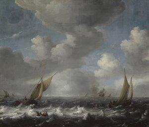 Havslandskap av Hendrick van de Sande Bakhuyzen