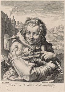 Narren, graverad av I. Sauredam, c.1595 (gravyr på lagt papper)