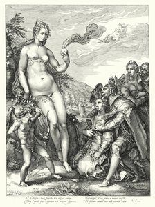 Venus, Amor och de två älskande paren (gravyr)